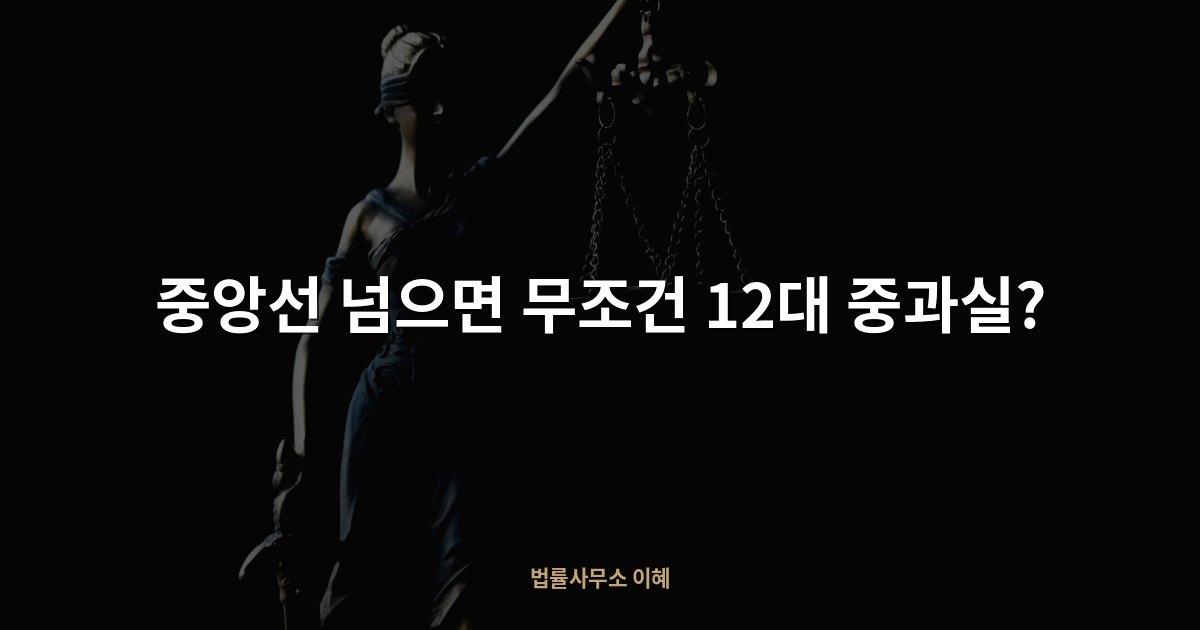 중앙선 넘으면 무조건 12대 중과실?, 법률사무소 이혜 업무사례
