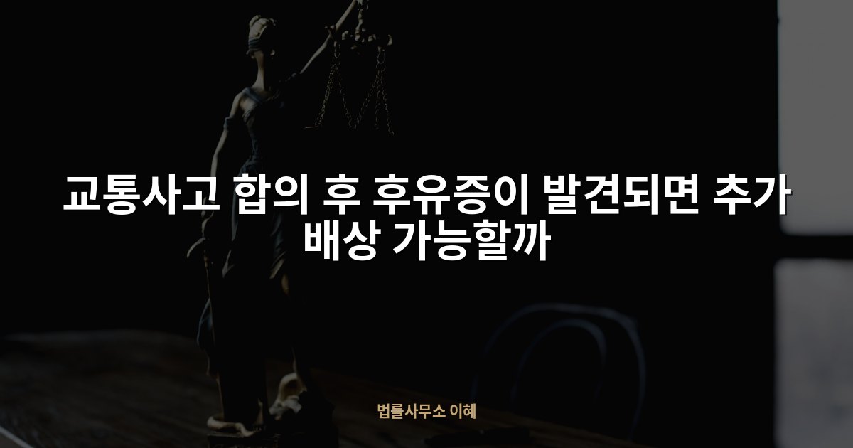 교통사고 합의 후 후유증이 발견되면 추가 배상 가능할까, 법률사무소 이혜 업무사례