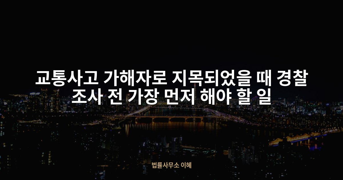 교통사고 가해자로 지목되었을 때 경찰 조사 전 가장 먼저 해야 할 일, 법률사무소 이혜 업무사례