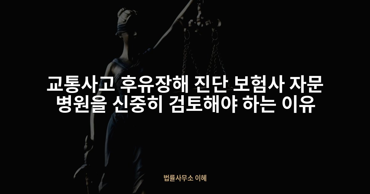 교통사고 후유장해 진단 보험사 자문 병원을 신중히 검토해야 하는 이유, 법률사무소 이혜 업무사례