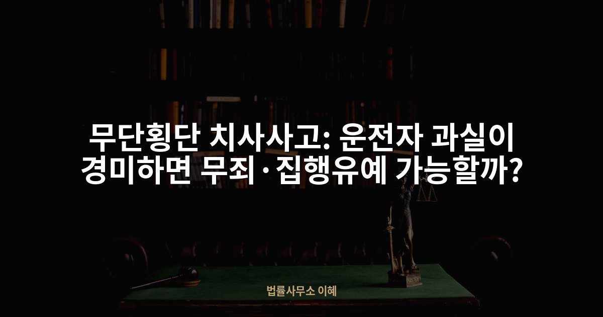무단횡단 치사사고: 운전자 과실이 경미하면 무죄·집행유예 가능할까?, 법률사무소 이혜 업무사례