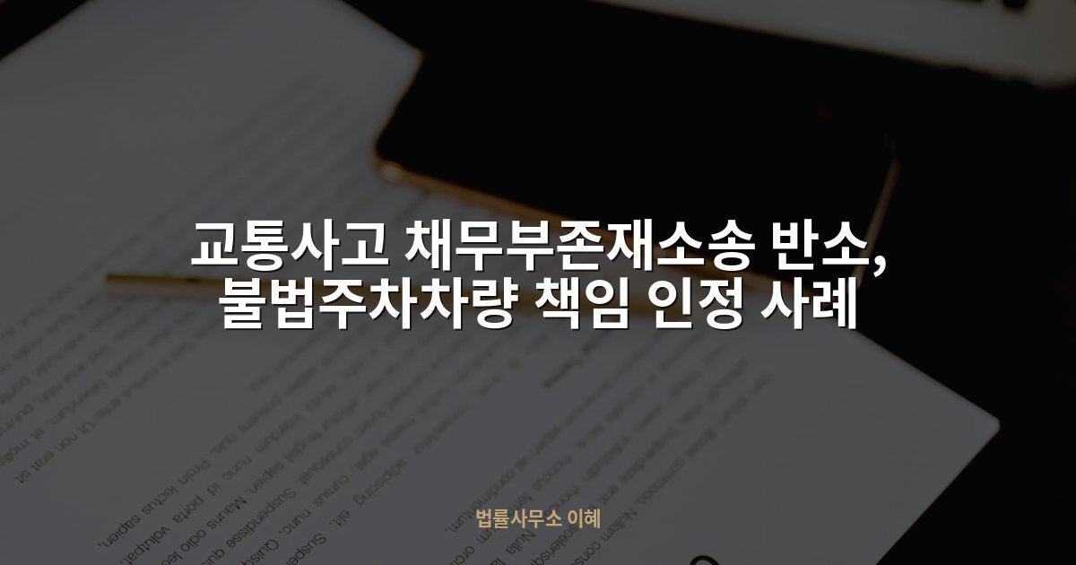 교통사고 채무부존재소송 반소, 불법주차차량 책임 인정 사례, 법률사무소 이혜 업무사례